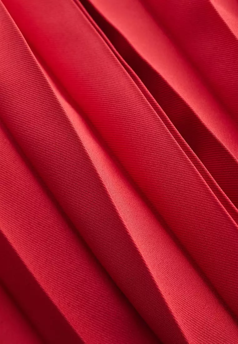 Pleated Short Sleeve Dress