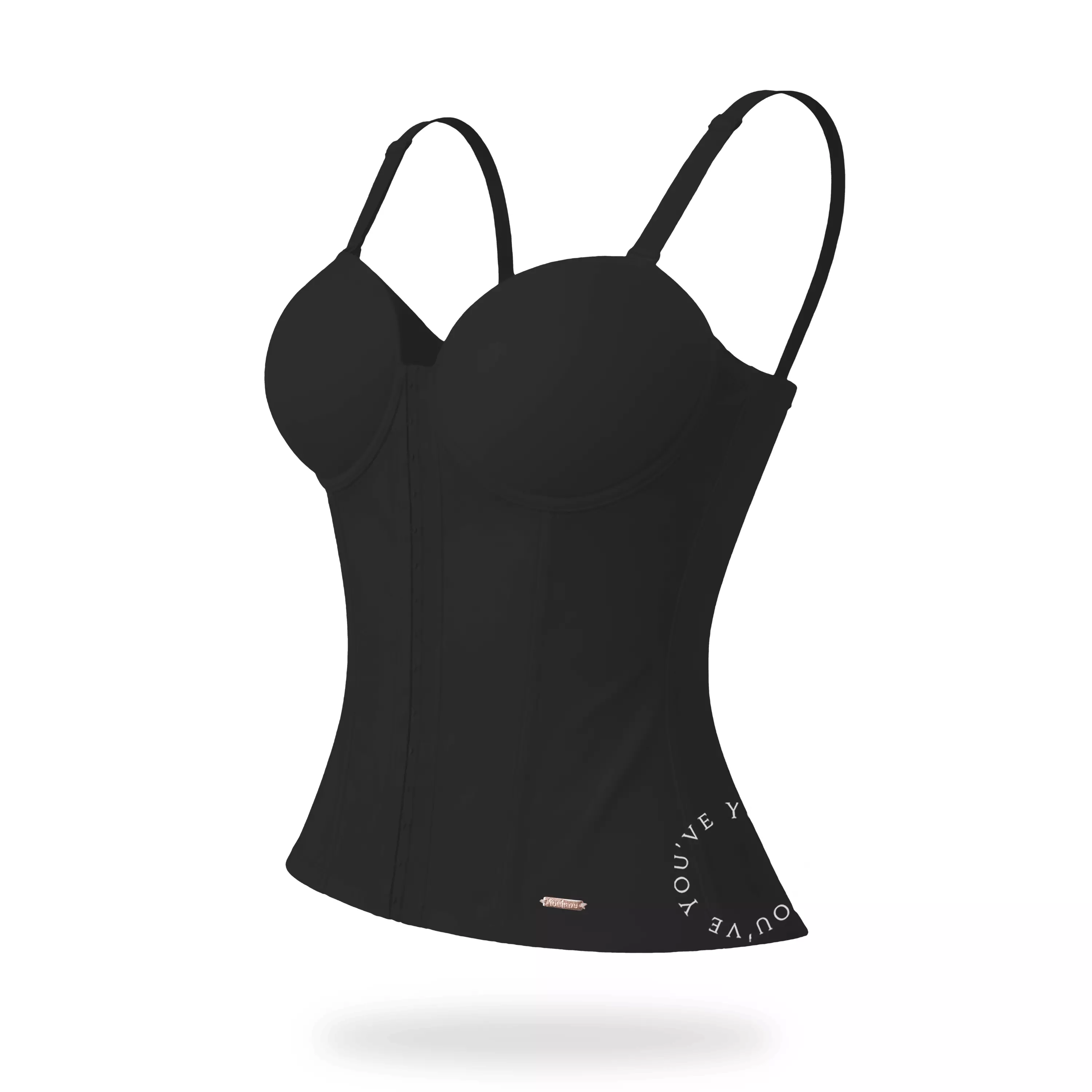 YOUHAVE Korset Bra Long Torso Premium Berkawat Corset Body Shaper Tali Bisa Lepas Kamisol Kemben Bustier Korset Perut Bra Korset 500088 - Black