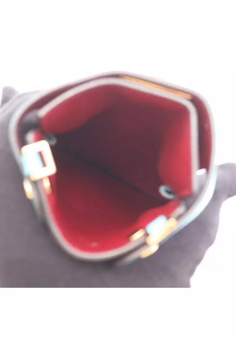 Pre-Loved Fendi phone pouch Shoulder bag leather Light blue