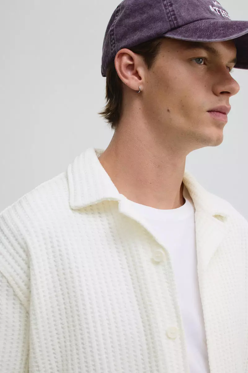 Loose Fit Waffled resort shirt