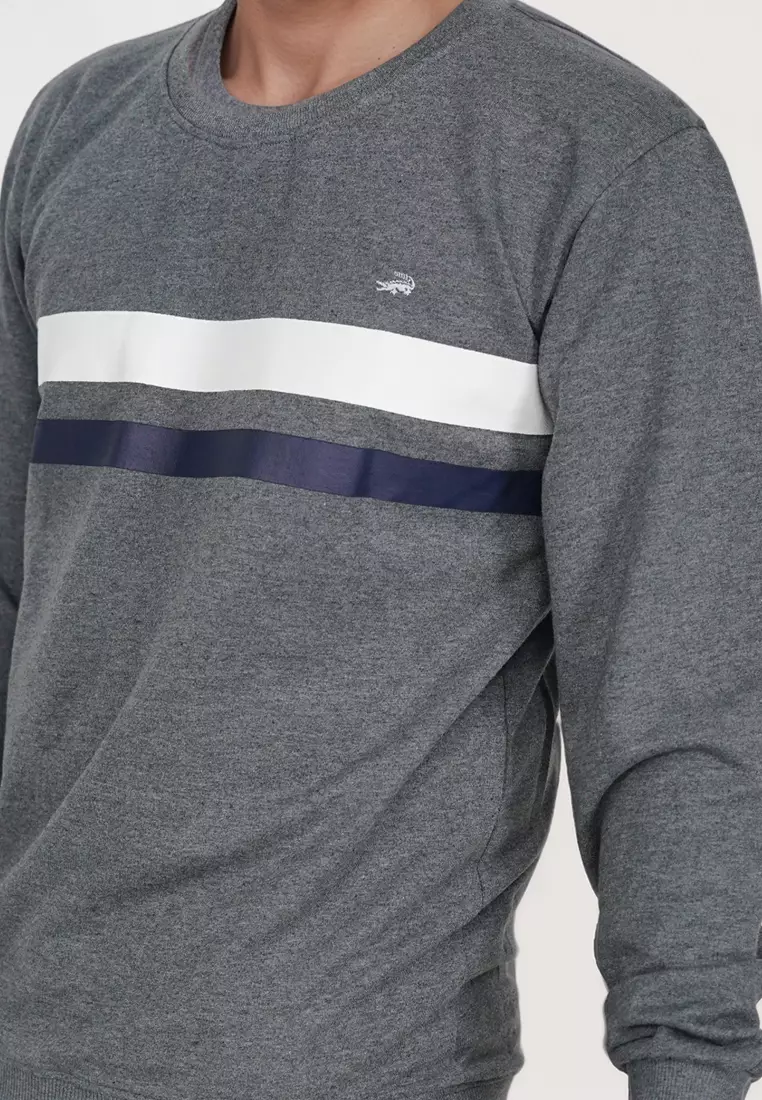 Crocodile SLOM | Kaos Jaket Pria Men | Relax Fit | Katun 0005 Grey
