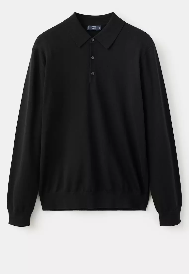 100% Merino Wool Polo Sweater