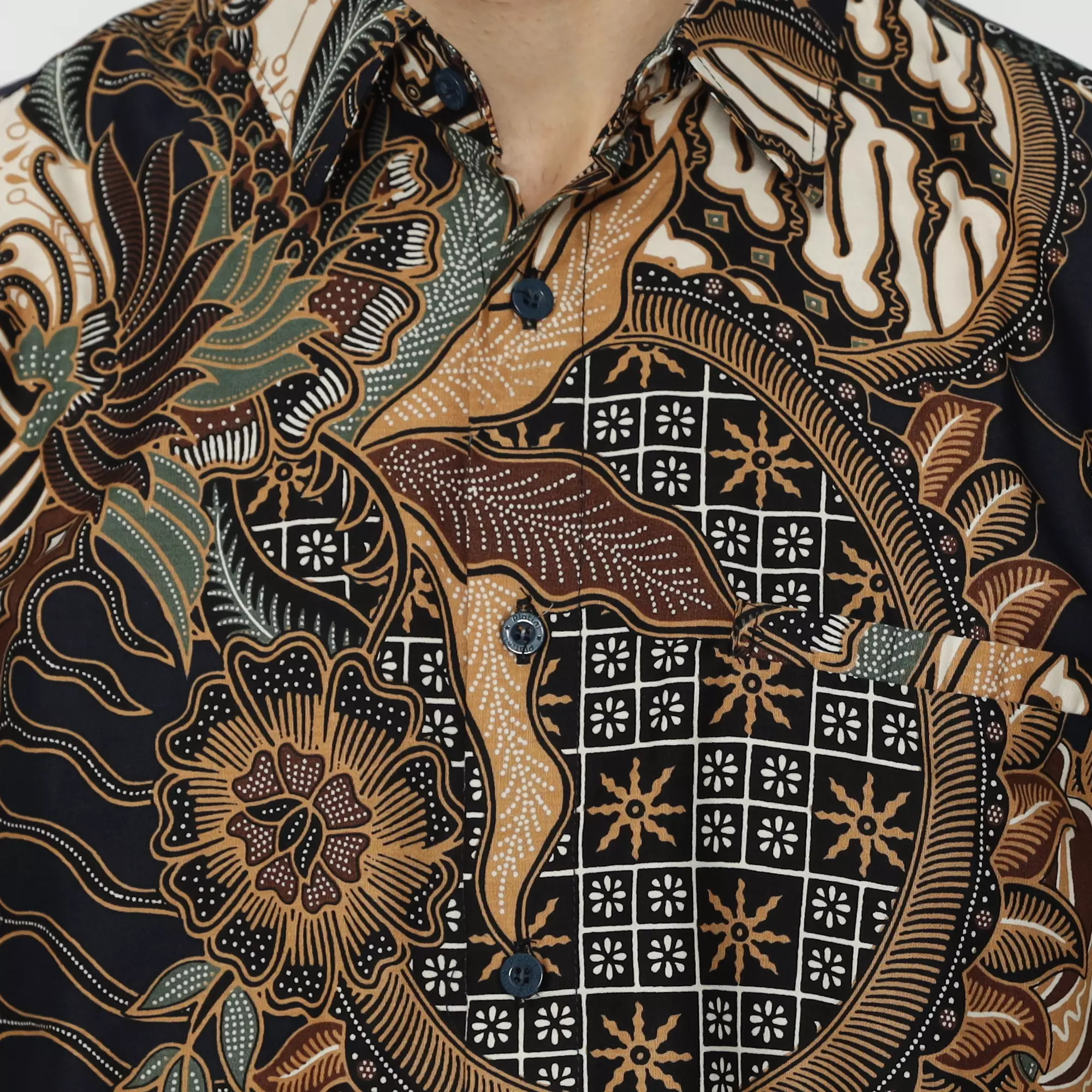 Platini Kemeja Batik Pria Lengan Panjang Katun NAVY 36084