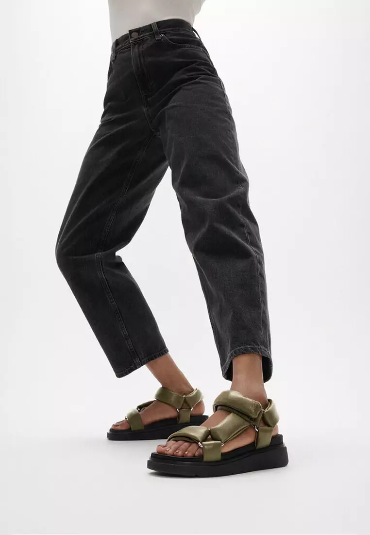 GEN-FF Women's Soft-Leather Back-Strap Sandals - Camo-Green (IZ8-C14)