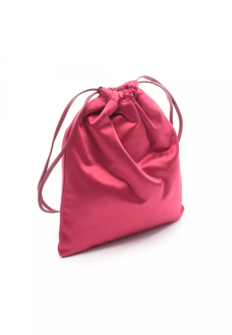 Pre-Loved MIU MIU DUCHESSE Duchess Pouch silk leather Red purse