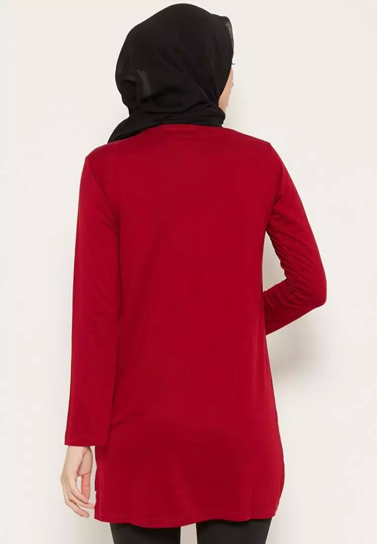 LTD03 thirdday mls tido flying maroon hijab lengan panjang wanita