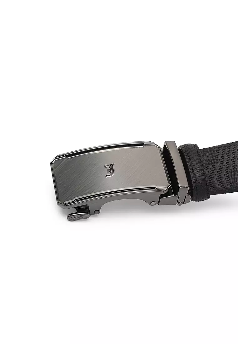 Gift Set - Leather RFID Wallet + 35mm Automatic Buckle Belt (禮盒 - 皮具錢包 + 腰帶) - 黑色