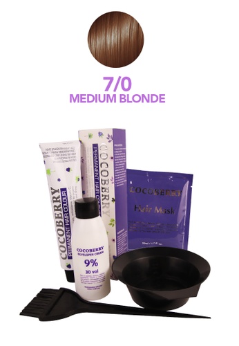 Cocoberry Permanent Hair Basic Color 7/0 Medium Blonde DIY Set | ZALORA  Philippines
