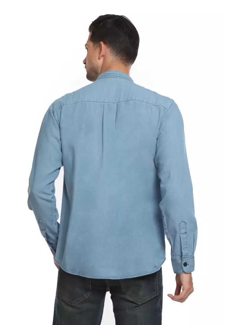 Kemeja Denim Kerah Mandarin KB L/S Light Blue 182312