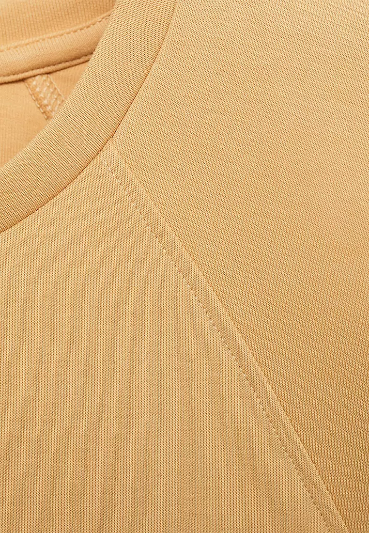 Combined Fabric Midi-Dress