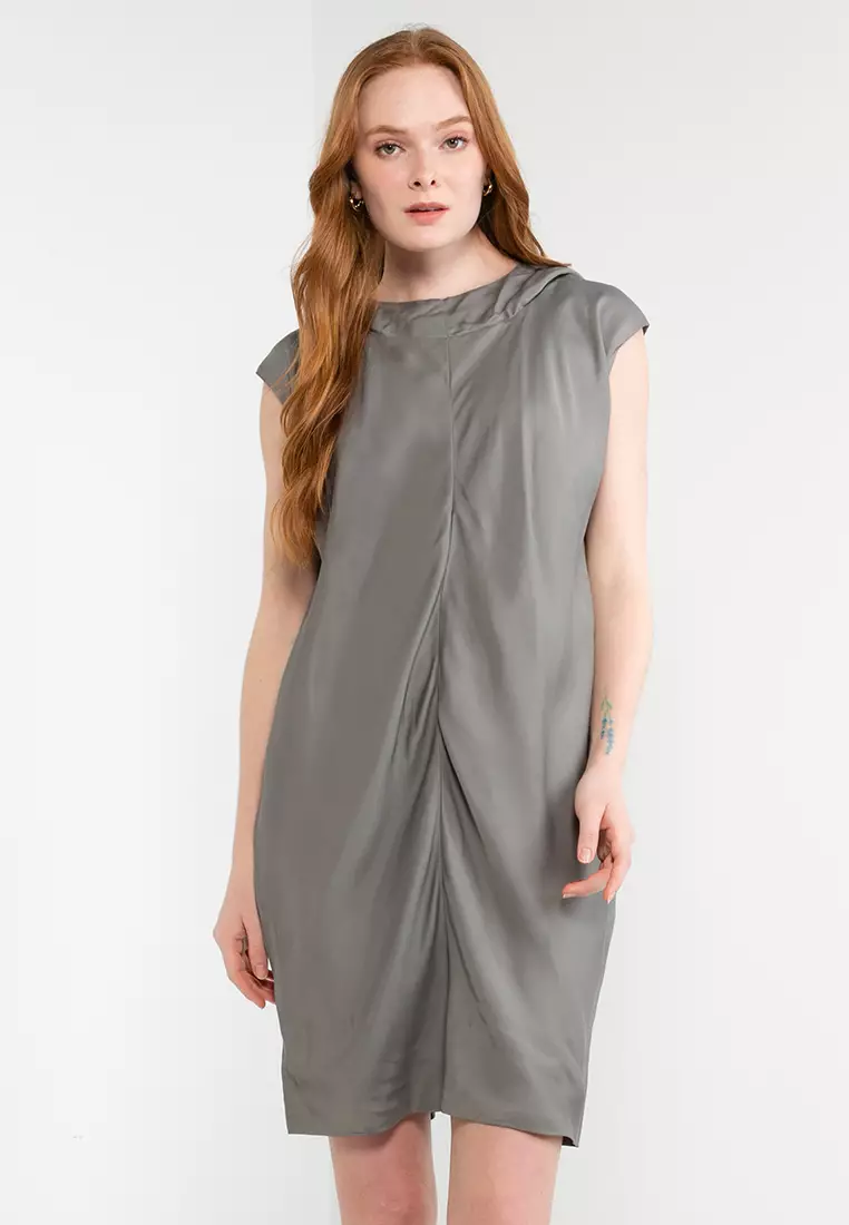 Buy ck Calvin Klein Filament Spun Viscose Hooded Dress - Fully Lined In Ggt  2023 Online | ZALORA Singapore