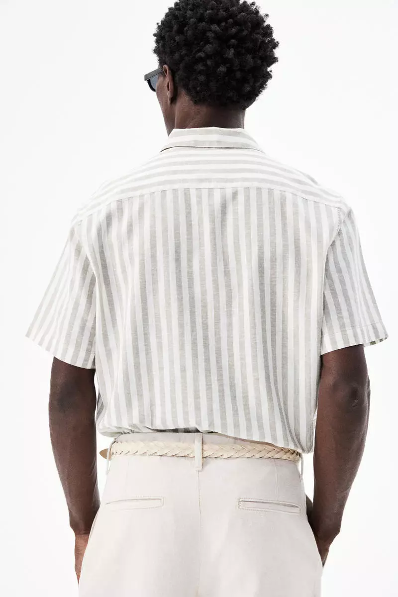 Regular Fit Short-sleeved linen-blend shirt