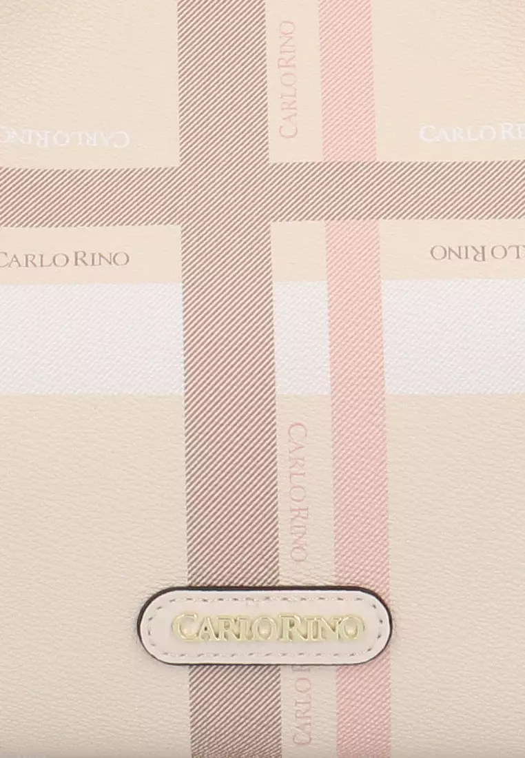 Buy Carlo Rino Matrix Series Tote Bag - Beige 2026 Online | ZALORA ...