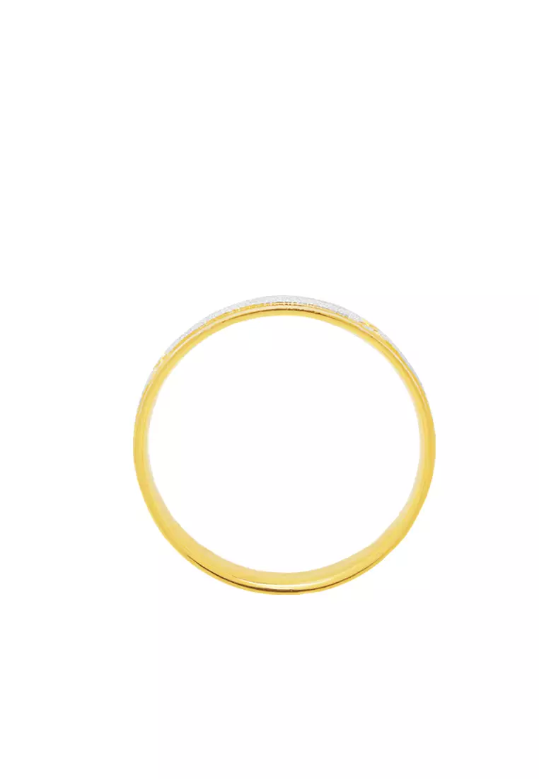 TOMEI Dual-Tone Gleaming Fit Ring, Yellow Gold 916