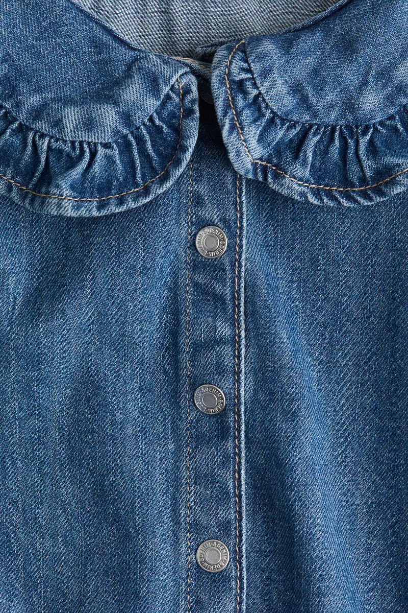 Collared denim blouse
