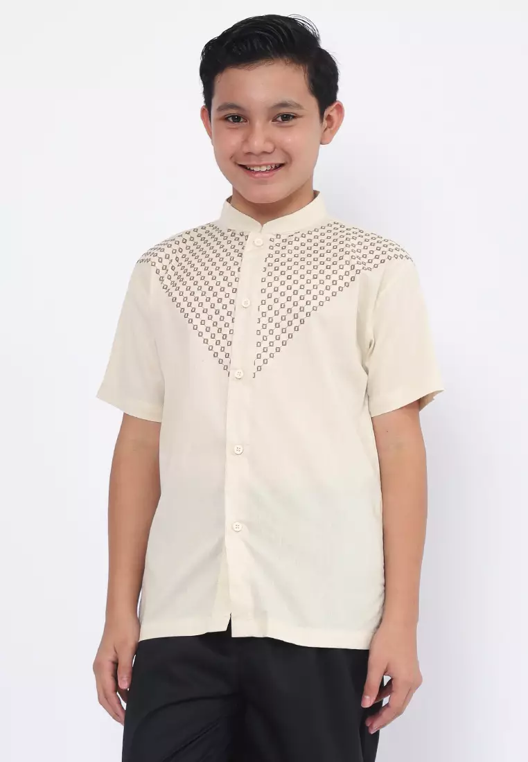 Baju Koko Set Anak Laki Diamond Cream - MODERN