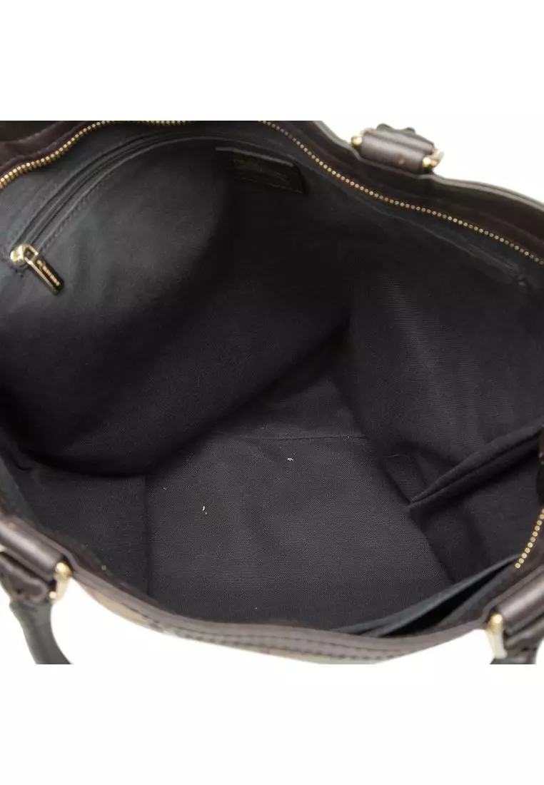 Pre-Loved Burberry Haymarket Check Coated Canvas Tote