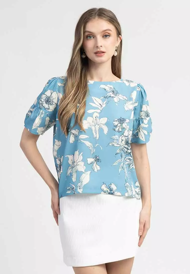 Nadine Floral Button-Up Blouse