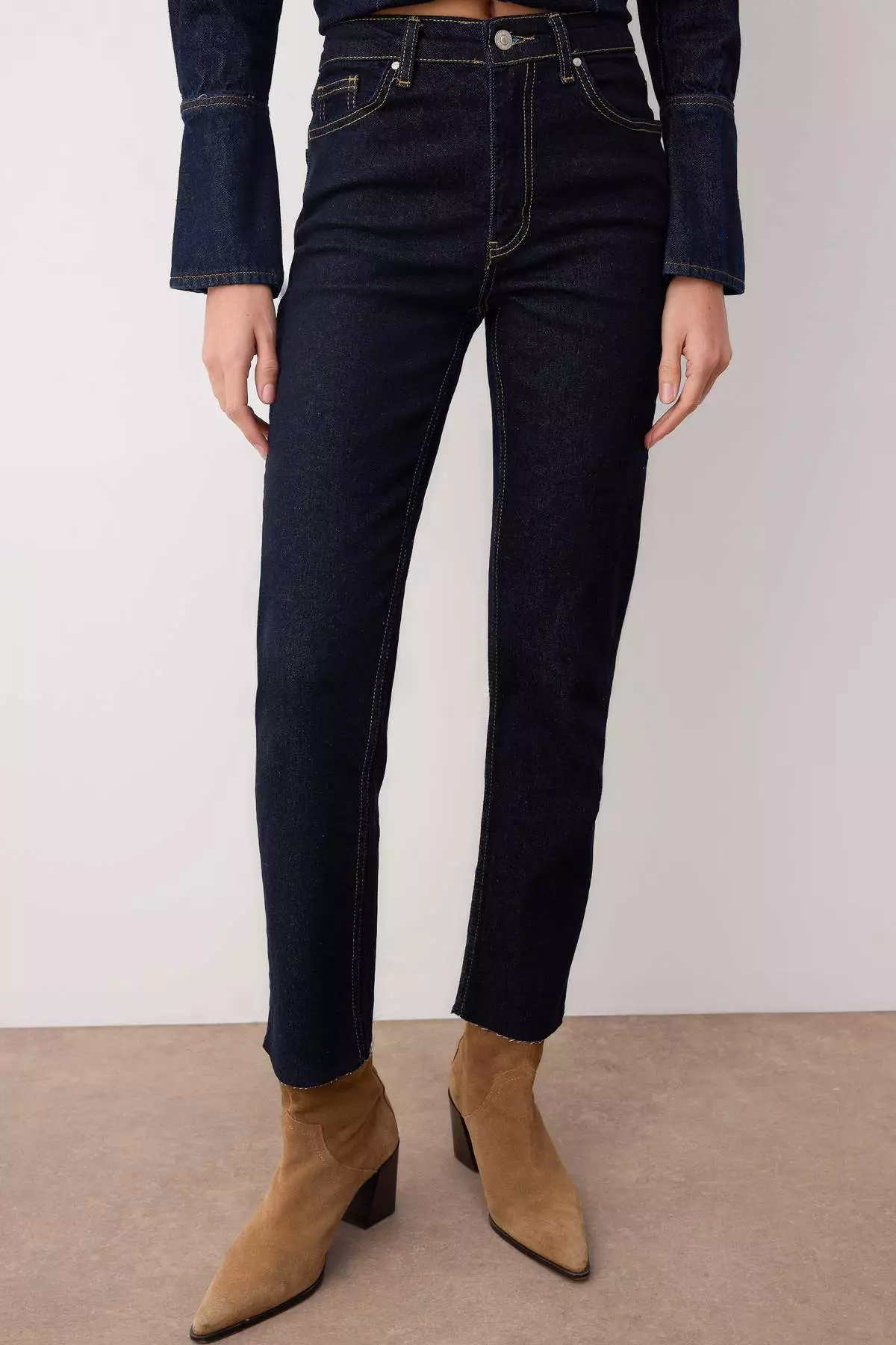 Dark Blue High Waist Comfort Stretch New Mom Jeans