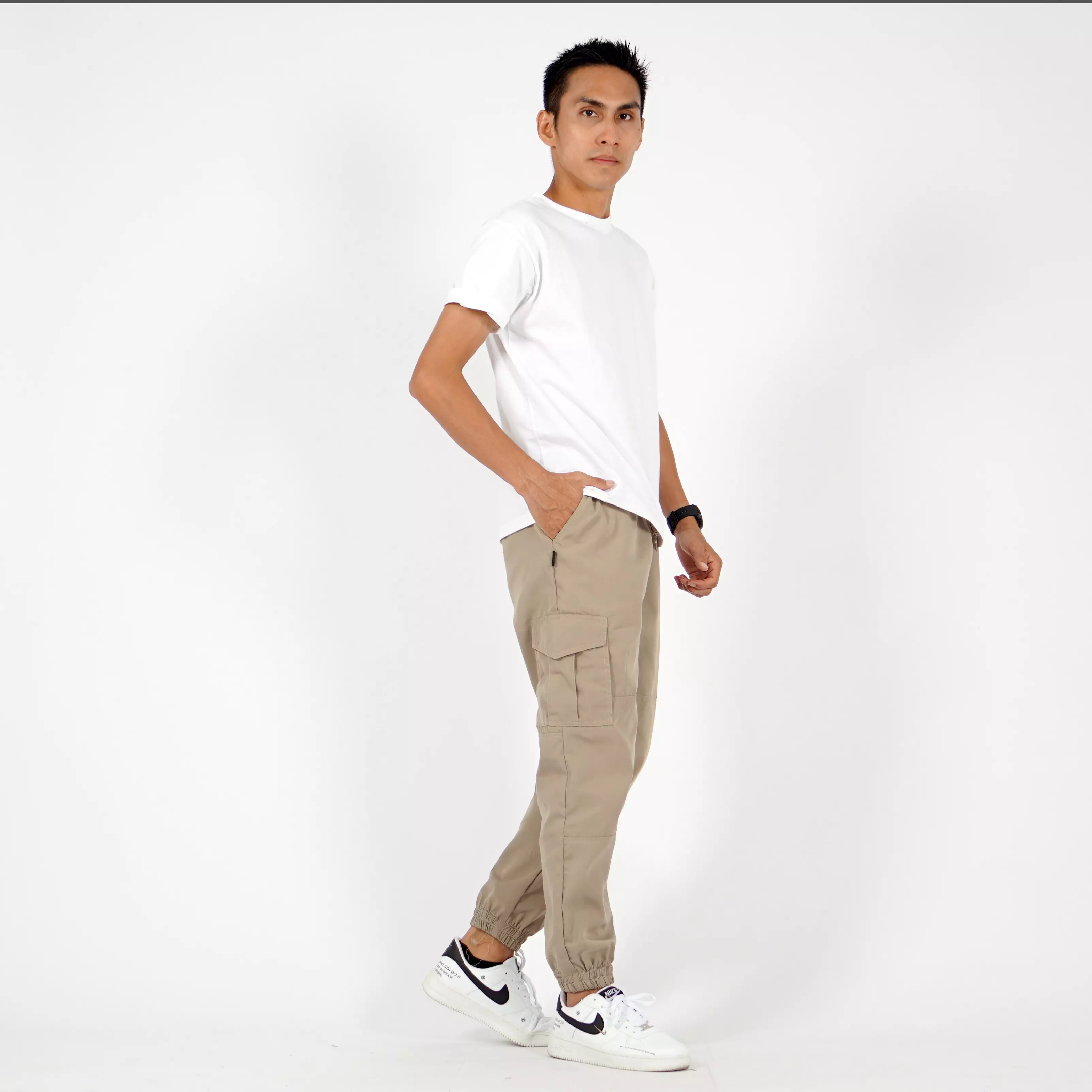  DAVE Cargo Jogger Pants Celana Cargo Joger Pria - BEIGE