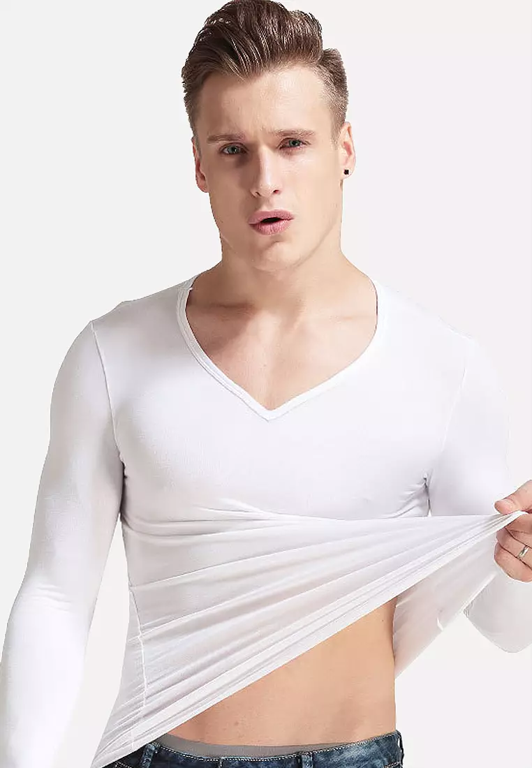 V neck thermal discount underwear