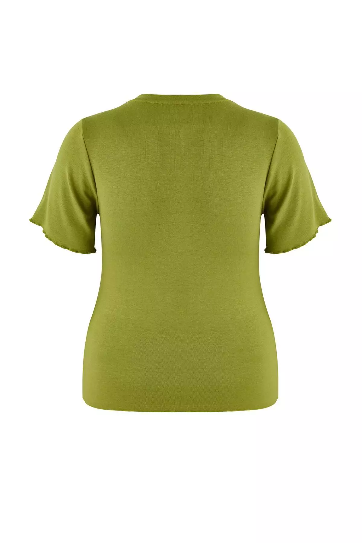 Wardrobe Essentials Oil Green Collar Piped Detail Soft Keys Knitted Blouse Tbbss26Af00025