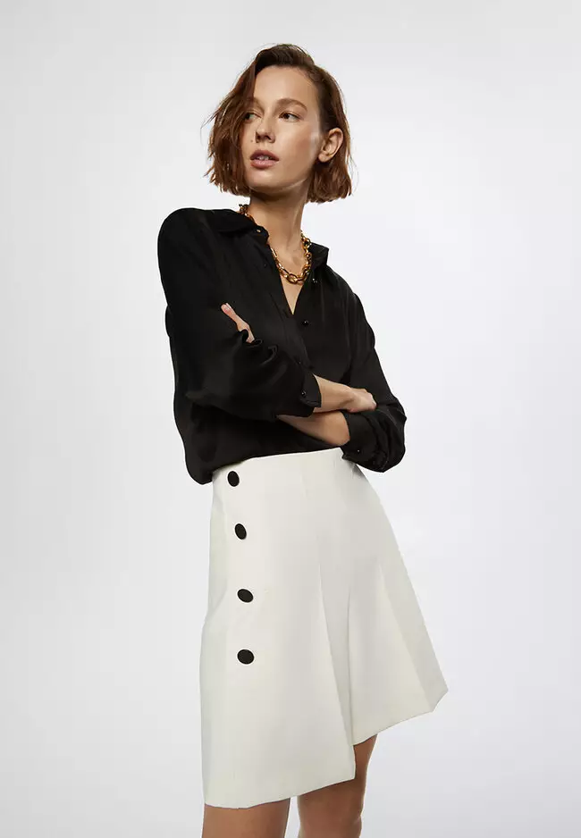 Buttoned High-Waist Bermudas