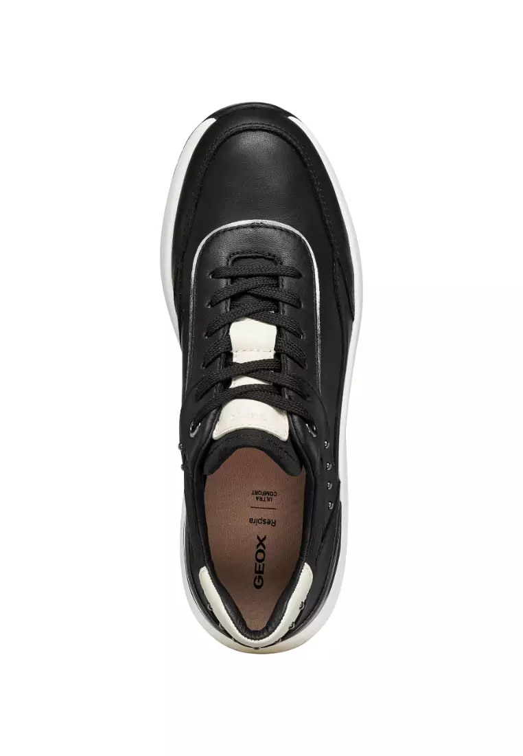 GEOX Ladies Spherica EC13 Wedge Sneakers - Black D65WAA-085BN-C9B1SS6