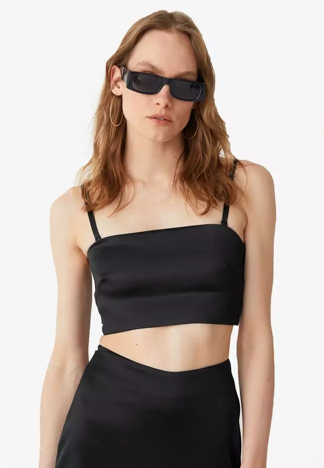 Buy Other Stories Strappy Satin Crop Top 2025 Online ZALORA