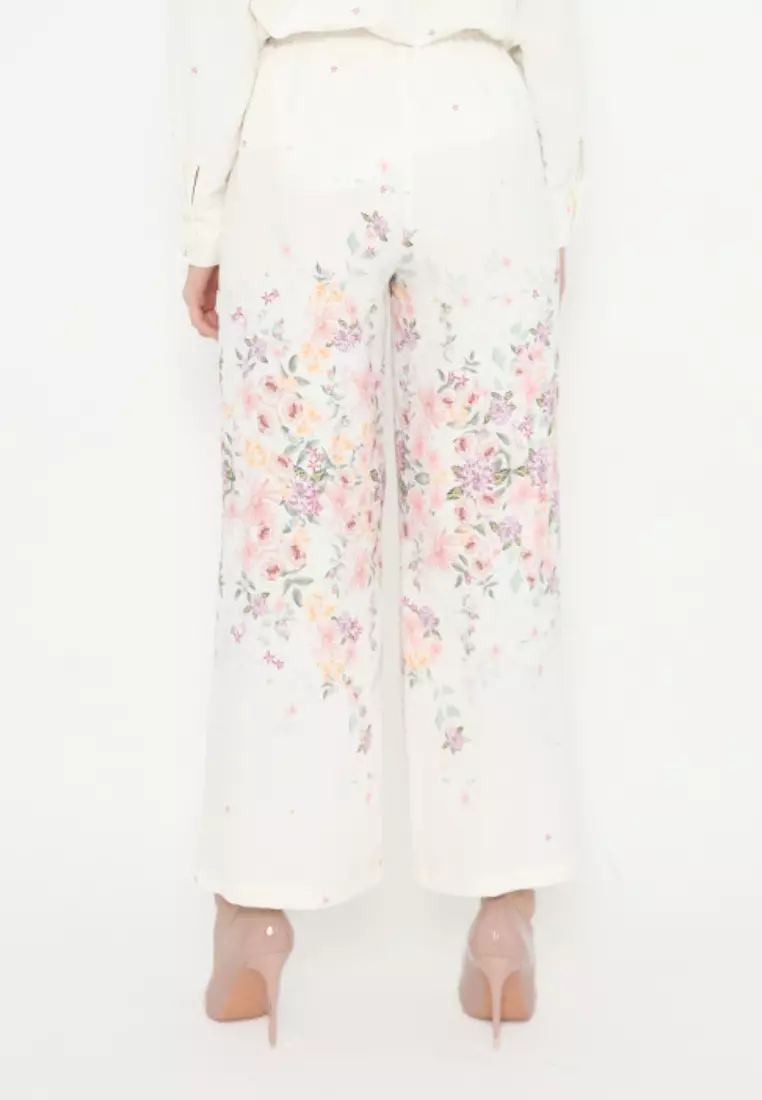 Jardin Floral Cullote In Cream By Brilliant Girl Warna CREAM