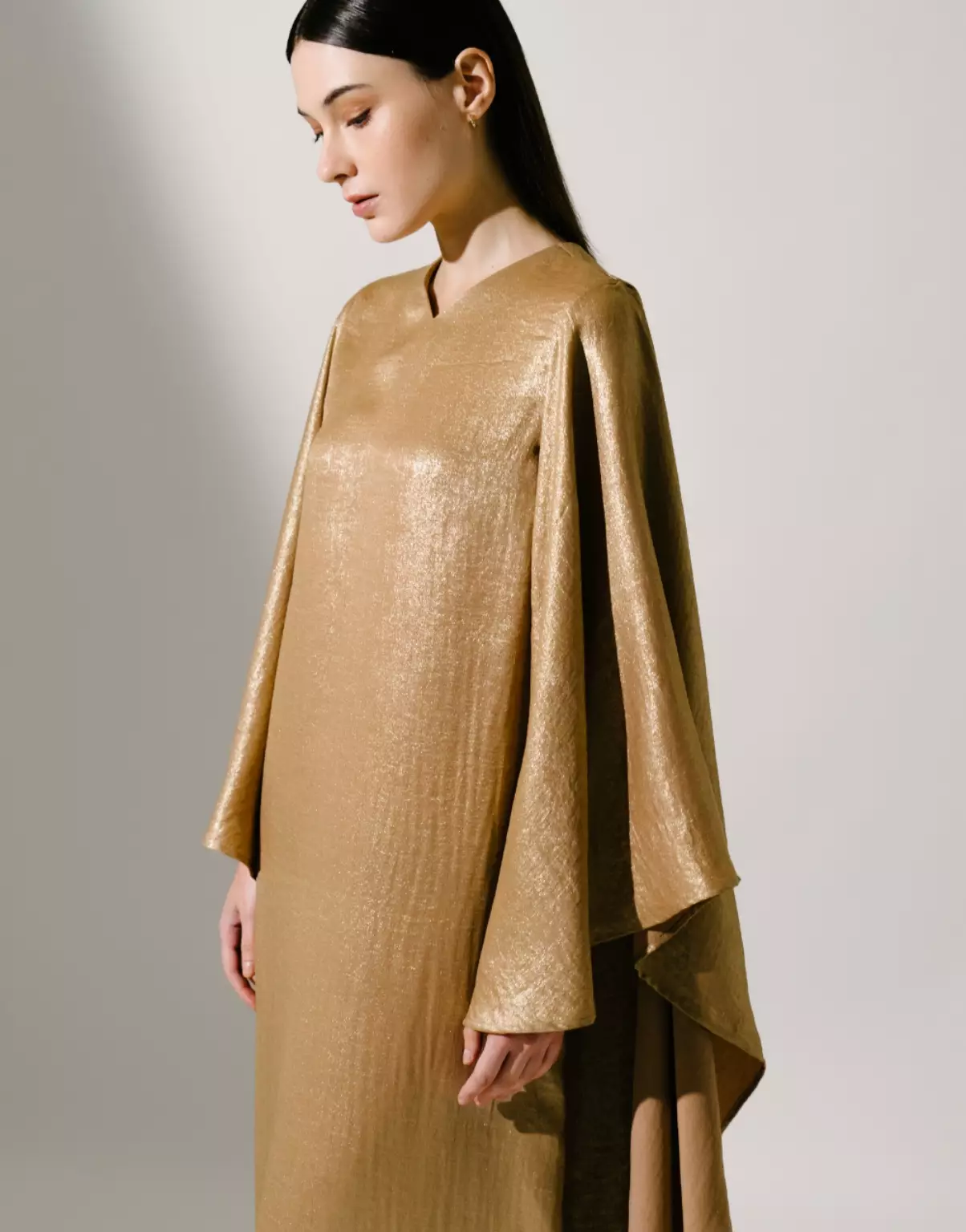 Demure Signature - SARA KAFTAN IN SHIMMER TAUPE - LIMITED EDITION - SHIMMER SILK -  DRESS