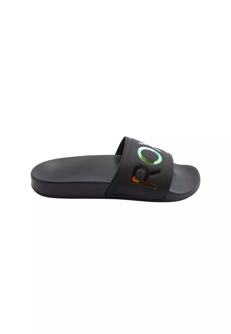 Buy Roxy Roxy Women Slippy Sandals Black Fluorescent Online