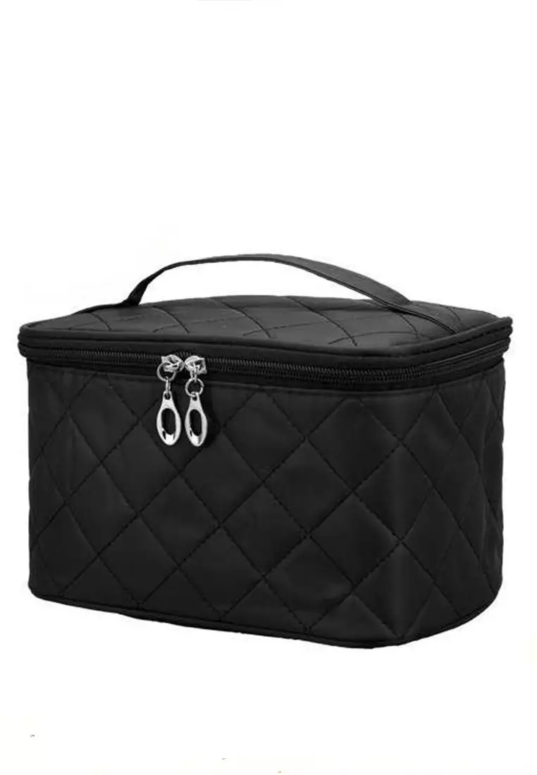 Elmar Tas Kosmetik Travel Wanita Portable Organizer Make Up Pouch Material Nylon ORIGINAL - Black