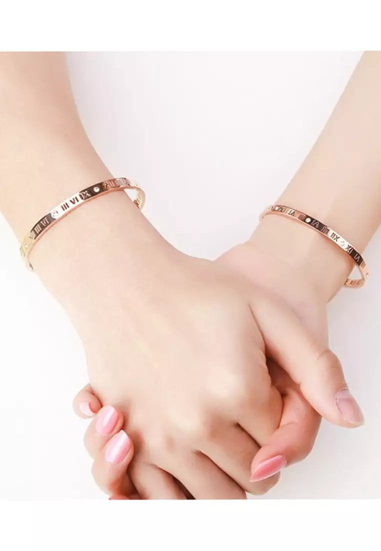 Chantal Roman Numeral Couple Bangle Set