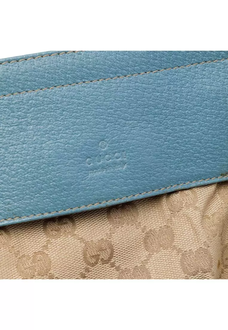 Pre-Loved Gucci Gg Canvas Web Double Pocket Belt Bag