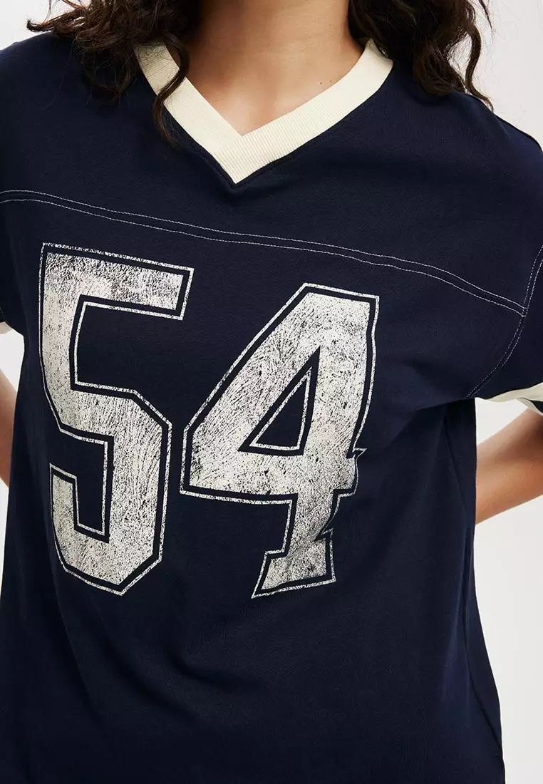 V-Neck Oversized Graphic Tee