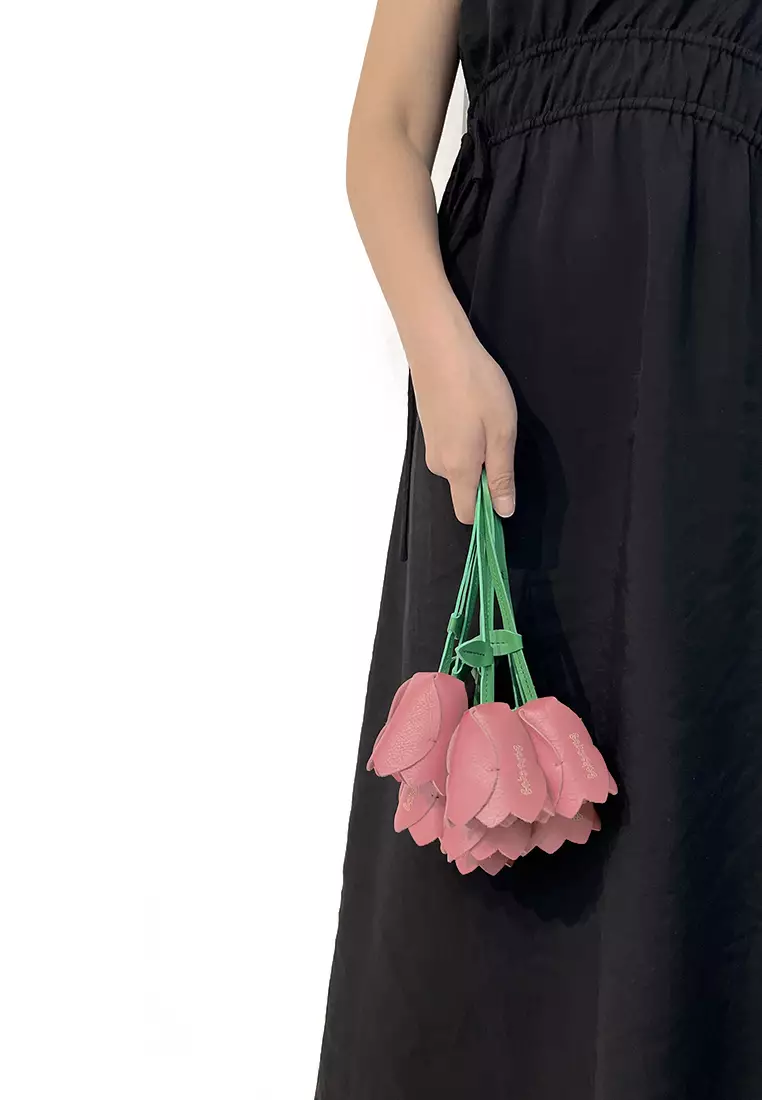[Online Exclusive] Flower Key-ring Bag Charm - Pink