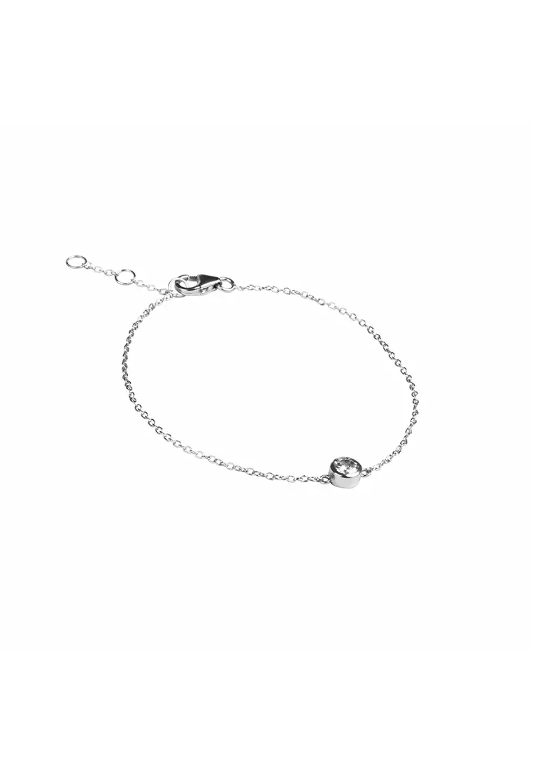 Sterling Silver Solo Bezel Bracelet 