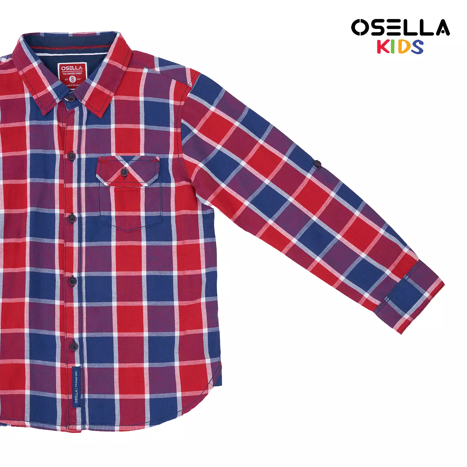 [NEW] Osella Reguler Long Sleeves Checkerd Shirt In Red And Blue 2237400251 |  Kemeja Lengan Panjang Anak Laki-Laki