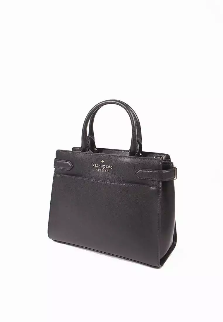 Kate Spade New York Staci Small Saffiano Leather Satchel Bag in Black :  Clothing, Shoes & Jewelry 