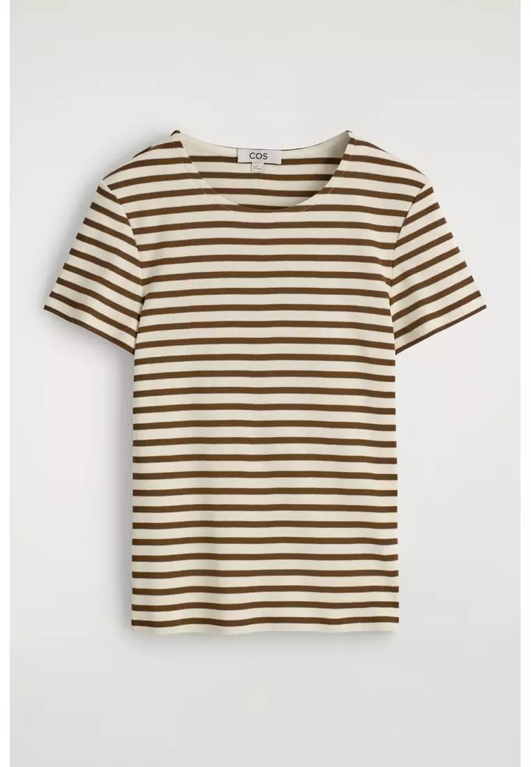 SHRUNKEN SLIM RIBBED T-SHIRT
