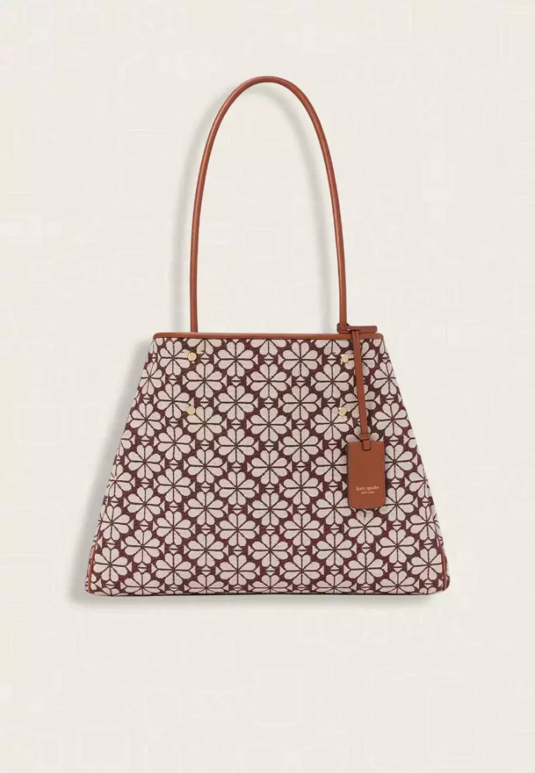 Kate Spade Spade Flower Jacquard Large Everything Tote Burgundy Multi