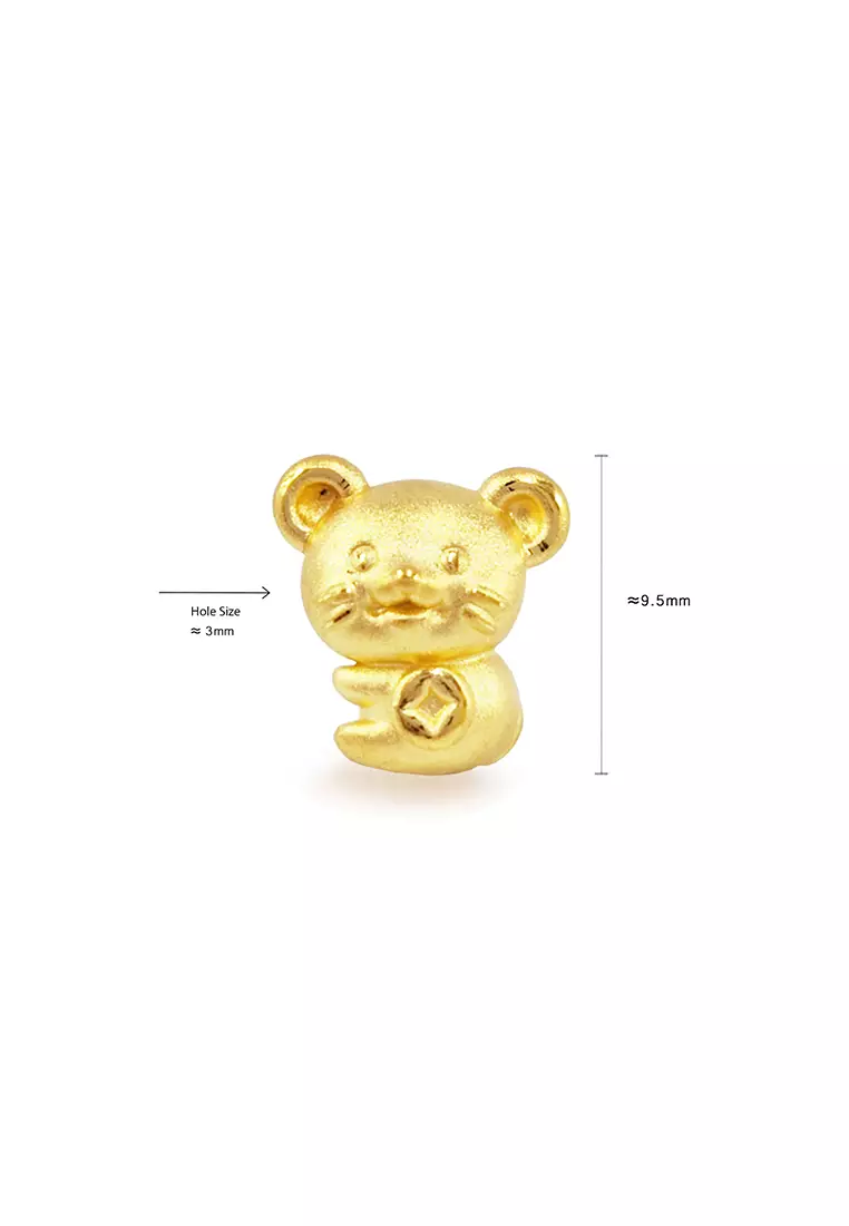 999.9/24K Pure Gold 3D 12 Zodiac Charm - Mouse B650A
