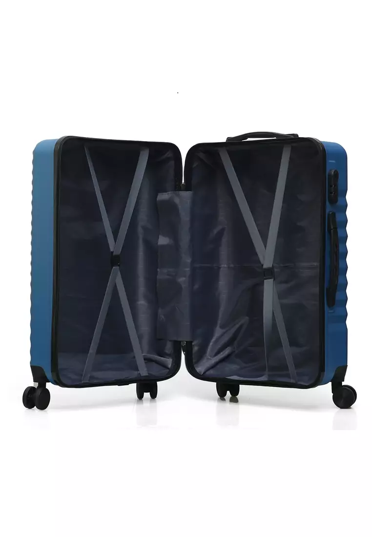 Austin Koper Unisex Size 24 Inch Travel Bag Large Compartment Material Fiber ABS ORIGINAL - Light Blue