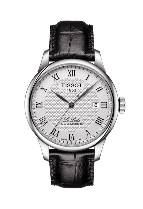 Tissot Le Locle Powermatic 80 Men's Black Leather Strap and Silver Dial Automatic Watch
