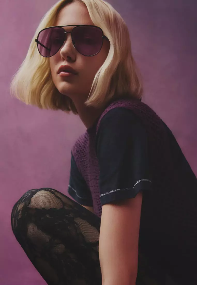 High Key Extra Large Sunglasses - Black/Amethyst