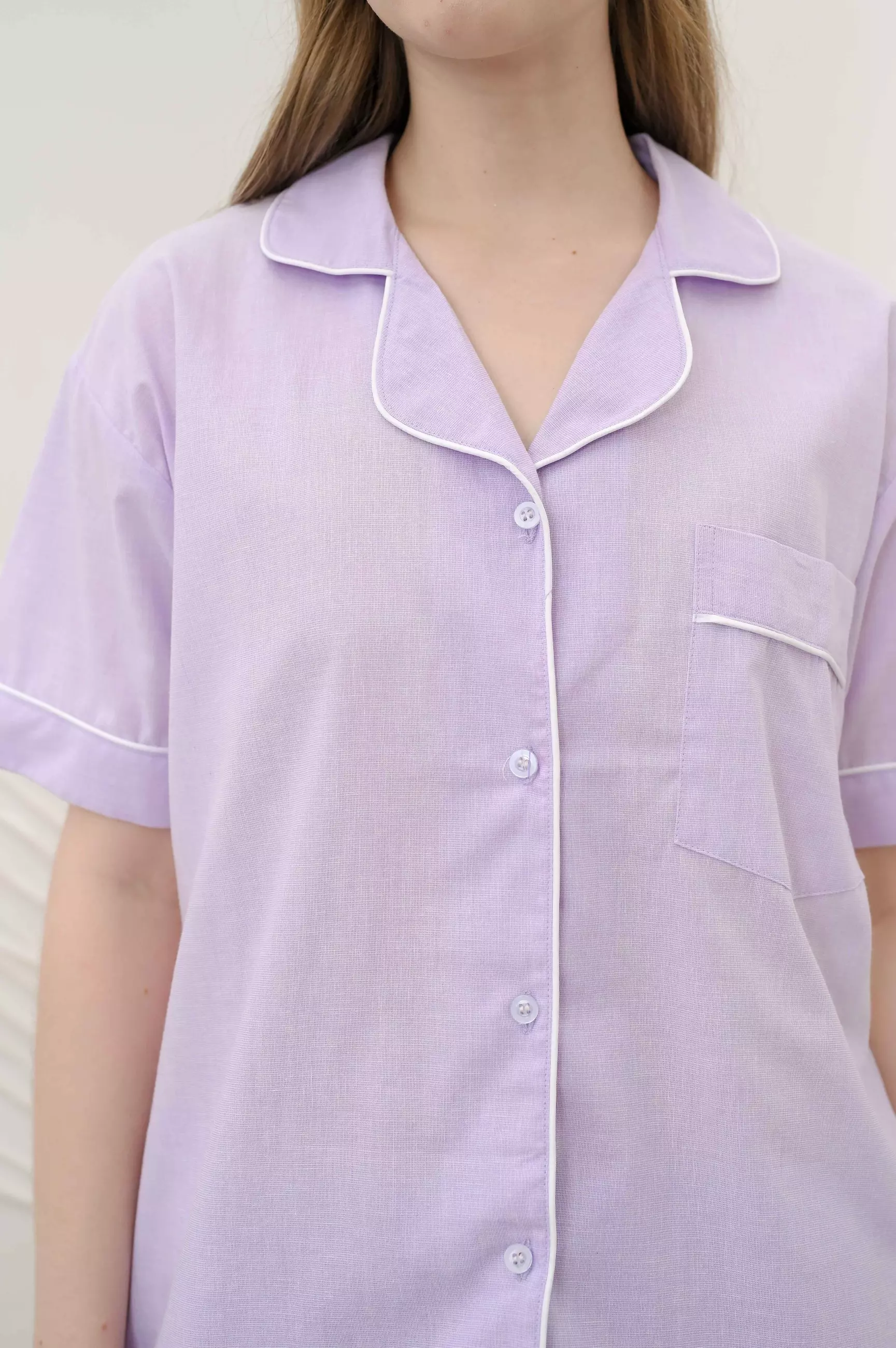 One Set Piyama Katun Celana Panjang - Thistle | Sleepwear Baju Tidur Wanita