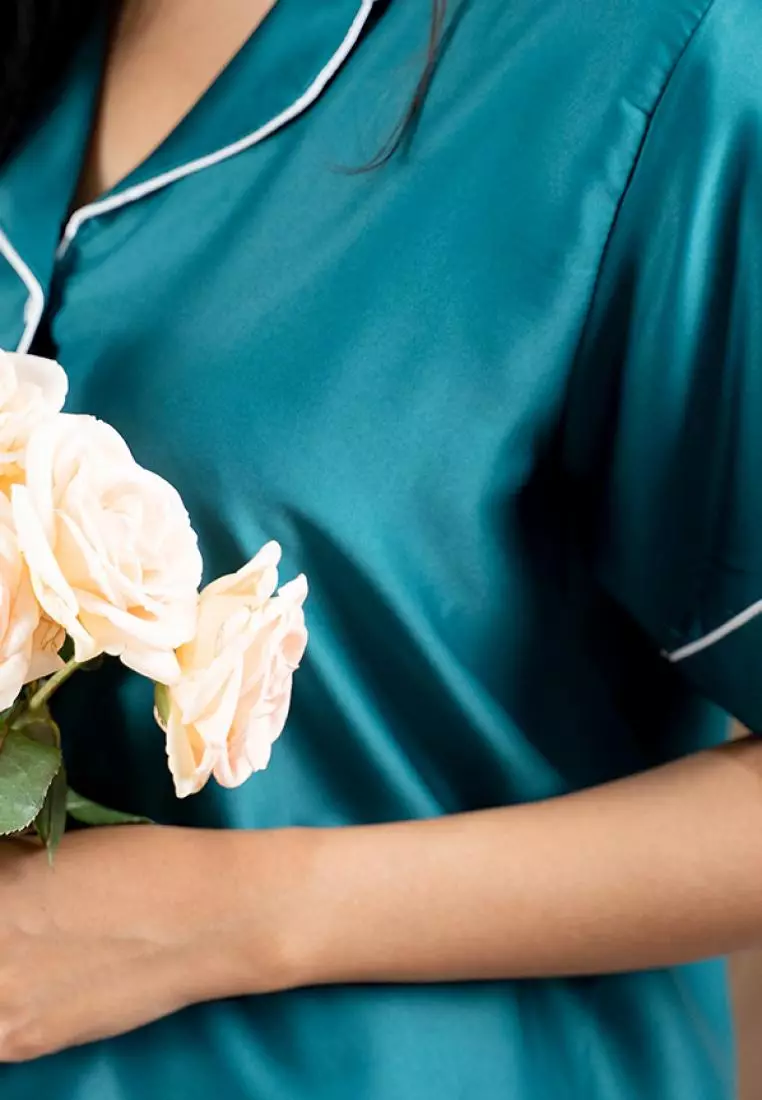 Piyama Satin Sleepwear One Set Pyjamas