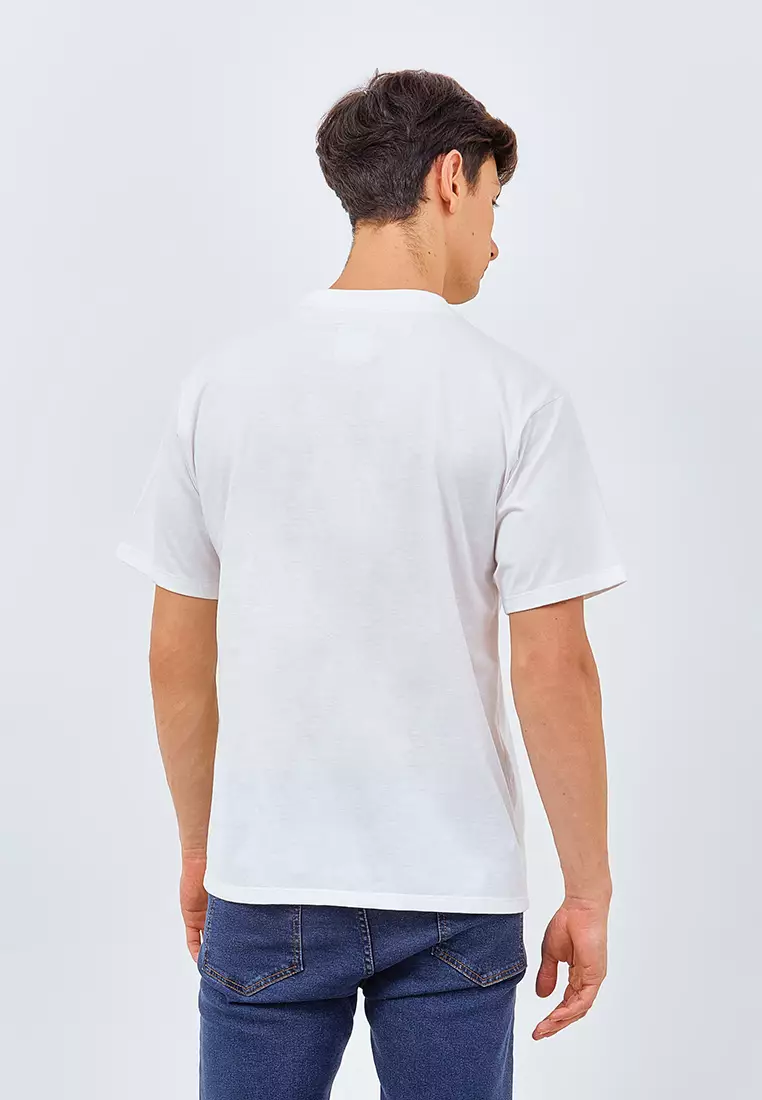 MANZONE Kaos Pria Lengan Pendek MZT-SHINBORU - WHITE