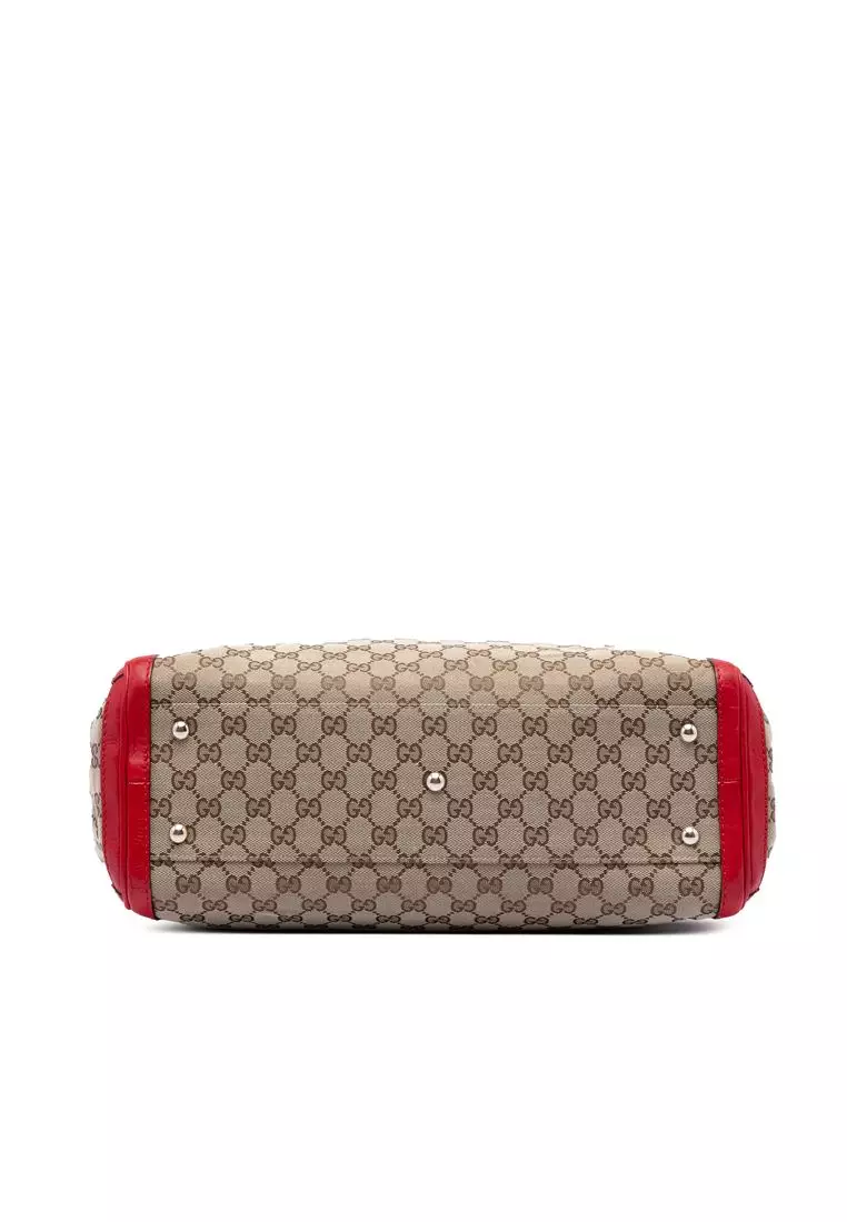 二手 Gucci 中 Gg 帆布 Bella 托特包
